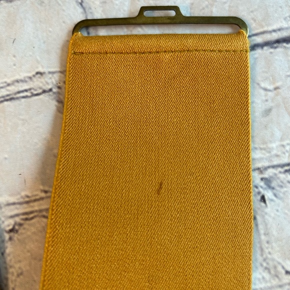 VINTAGE PEARL (1990) MUSTARD GOLD STRETCH WIDE BELT WOMENS SIZE MEDIUM - Picture 4 of 11